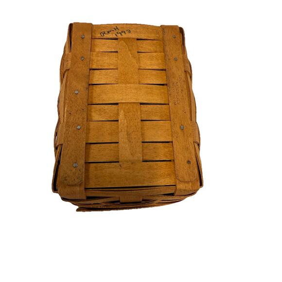 1993 Longaberger Success Start Paper Basket w/Protector 7.5"L x 5.5"W x 3.5"H - Picture 3 of 3